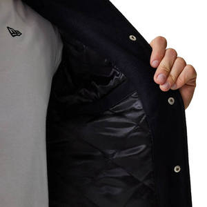 Vestes de baseball pour hommes avec logo brodé personnalisé OEM, manches en cuir, boutons, tailles plus grandes - Product Image 6