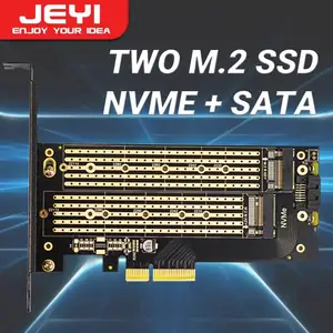 डेस्कटॉप पीसी SK6 के लिए NVMe / NGFF SSD, NVME (M कुंजी) और SATA (B कुंजी) SSD से PCIe X4 X8 X16 स्लॉट के लिए JEYI डुअल M.2 PCIE 4.0 एडाप्टर