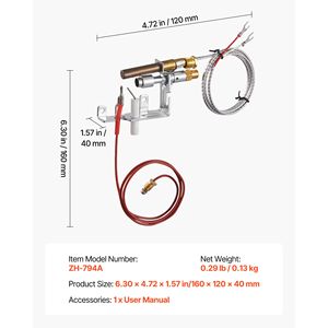 Gruppo Pilota Gas OE 103779-01 PP231 NG8218 per Caminetti CIVF-25/CIVF-25CF, Ricambio Accensione Gas Naturale, Parti di Ricambio per Caminetti - Product Image 3