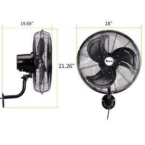 Ventilatore industriale da parete da 18 pollici, oscillante a 3 velocità, 4592 CFM, 70 Horiz, per interni - Product Image 2