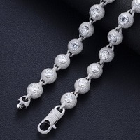 Collier de luxe unisexe en or avec diamants de laboratoire VVS, certifié IGI, style hip-hop, avec boule ronde en rotin et sertissage glacé