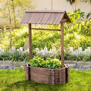 Jardinera Elevada de Madera con Drenaje para Decoración de Jardín y Flores al Aire Libre - Product Image 2