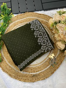 Sari en soie Sitara pure et douce Reglance, avec bordure fantaisie et pallu lourd, travail artisanal Jharkhan, dernier design pour femme, toutes saisons - Product Image 4