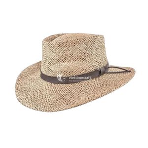 Straw Fedora <b>Hat</b> Breathable Hollow-Weave Cowboy Sun <b>Hat</b> with Leather <b>Band</b> Wide Brim Packable Y2K Style Beach Casual Panama - Product Image 2