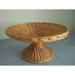 Corbeille à fruits sur pied en rotin tressé à la main, panier central en osier naturel pour comptoir de cuisine, décoration rustique en jacinthe d'eau - Product Image 2