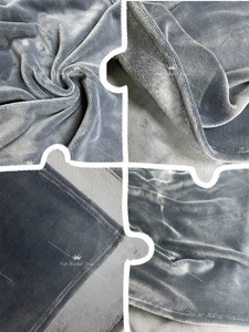 Knitted 100% Polyester 2Side Fabric for Blanket Home Textile Soft and Comfortable Navy and Grey Color - Product Image 3