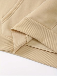 Sweat-shirt à capuche pour homme, beige, imprimé notes de musique, décontracté, pour l'automne, 100% coton, tissu éponge français, logo tricoté sur le devant - Product Image 5