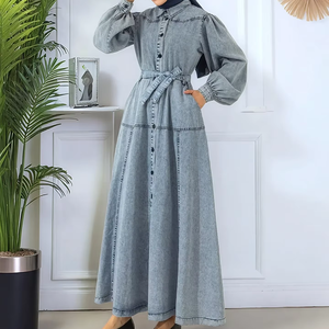 Nuevo Vestido Largo de Mezclilla para Mujeres Musulmanas 2025, Abaya de Dubái, Caftán Turco, Ropa Islámica para Ramadán, Caftán Marroquí, Vestido - Product Image 1