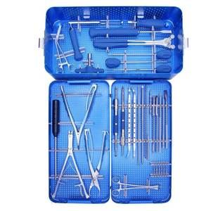 ชุดเครื่องมือผ่าตัดกระดูกสันหลังแบบใช้กับสกรู Pedicle Screw ยี่ห้อ Premium Tegra SURGICAL จำนวน 31 ชิ้น ทำจากสแตนเลสสตีล สำหรับการผ่าตัดกระดูกสันหลังแบบแมนนวล ใช้ซ้ำได้ - Product Image 3