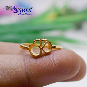 Bague élégante en argent 925 plaqué or avec symbole Om, bijou spirituel hindou religieux minimaliste réglable, cadeau de mode pour femmes et hommes - Product Image 4