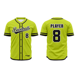 Derniers modèles de maillots de baseball et de softball, 100% polyester, manches courtes, col en V, respirant, anti-humidité, séchage rapide, antibactérien - Product Image 1