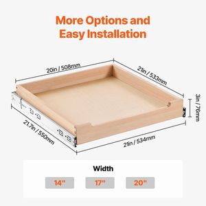 Organizzatore Estraibile per Armadio 20"W X 21"D, Cassetto Scorrevole in Legno Resistente con Chiusura Morbida per Camera da Letto - Product Image 4