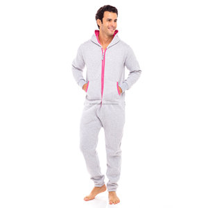 Combinaison unisexe de luxe décontractée en polaire pour homme, pyjama sans pieds à capuche, grande taille, combinaison adulte, chaude et respirante pour l'hiver - Product Image 4