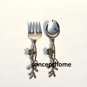 Ensemble de couverts en acier inoxydable miroir, cuillère, fourchette et couteau, pour mariage et usage en cuisine - Product Image 4