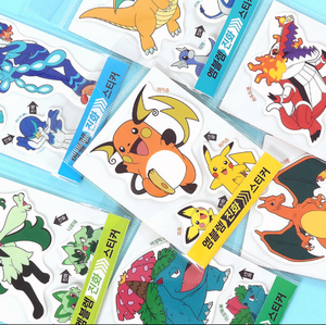 Lámina de pegatinas de PVC suave con emblemas de evolución de Pokémon, 24 unidades, diseño coreano de dibujos animados, para decoración de diarios infantiles, venta al por mayor para distribuidores. - Product Image 1