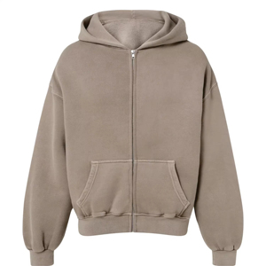 Sudadera con capucha pesada con cremallera para hombre, estilo urbano, algodón de alta calidad, varios colores, transpirable, diseño personalizado, 2026 - Product Image 2