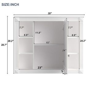 Moderno Armadietto da Bagno a Parete 35 X 28 con Specchio, Elegante Mobiletto Portamedicinali con Specchio - Product Image 6