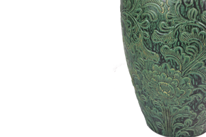 Home Hotel Decor Floor <b>Vase</b> <b>Ceramic</b> <b>Vases</b> Imitative-antique <b>Ceramic</b> <b>Vase</b> with Brown Chrysanthemum Patterns Blue Glaze - Product Image 3