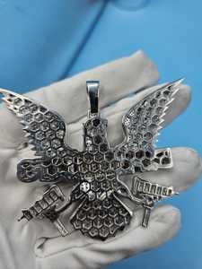 GRA Certified Moissanite <b>Diamond</b> Iced Out Eagle Pendant <b>Necklace</b> In 925 <b>Silver</b> Hip Hop Jewelry For Men Luxury Fashion From India - Product Image 6