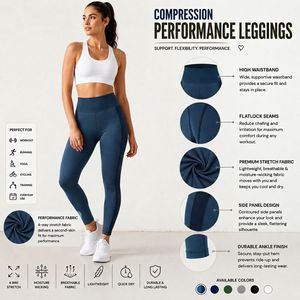 Leggings de Yoga de Cintura Alta para Mujer, con Bloques de Color y Franja Lateral, Elásticos en Cuatro Direcciones, Pantalones de Gimnasio Largos, Color Verde Azulado - Product Image 5