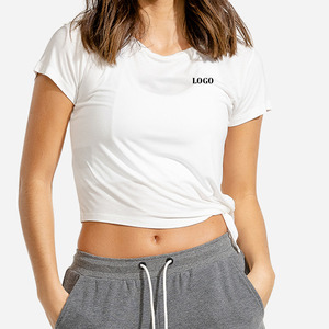 เสื้อยืดทรงเข้ารูปราคาประหยัด แฟชั่นทันสมัย เสื้อครอปอินเทรนด์ แขนสั้น ใส่ได้ทุกวัน สวมใส่สบาย เสื้อลำลองสำหรับผู้หญิง - Product Image 5