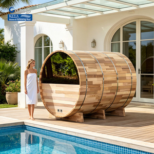 Sauna extérieur <span class=keywords><strong>en</strong></span> cèdre rouge premium français avec contrôle intelligent par application Wi-Fi, pod de bien-être multi-pièces assemblé, certifié ETL - Product Image 1