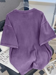 เสื้อยืดคุณภาพสูง ซักกรด 100% ผ้าฝ้าย ทรงโอเวอร์ไซส์ สตรีทแวร์ พิมพ์ลายซิลค์สกรีนเนื้อนุ่ม สวมใส่สบาย คอกลม สำหรับผู้ชาย - Product Image 2