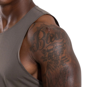 Mens Polyester Knitted Gym Tank Top Sleeveless Workout <b>Stringer</b> <b>Vest</b> Custom Logo Fitness Training Athletic Muscle Shirt Quick - Product Image 5