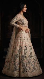 Ensemble Lehenga Choli en filet brodé Divyam Creation, longueur au sol, tenue de mariage traditionnelle pour femmes, style Inde Pakistan, Spandex - Product Image 6