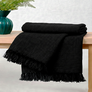 ผ้าห่มผ้าฝ้ายธรรมดา น้ำหนักเบา นุ่ม ระบายอากาศได้ดี ทำด้วยมือ ใช้คลุมโซฟา คลุมเตียง ผ้าธรรมชาติ ตกแต่งบ้าน สไตล์มินิมอล - Product Image 4