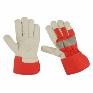 Gants de sécurité haute performance en cuir pleine fleur de vachette, durables, 11 oz, avec manchette caoutchoutée, résistants à la chaleur, anti-coupure et anti-choc - Product Image 4