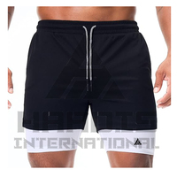 Shorts de course décontractés pour hommes, taille élastique mi-haute, séchage rapide, pour fitness, gym, jogging, entraînement, sport d'été, 100% polyester 140g