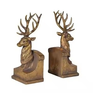 <b>Cheap</b> Price New Geometric Metal Bookends 2Pcs Gold Plated Sculptural Deer Modern Design Decorative Book Ends - Product Image 4