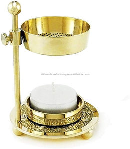 Brûleur d'encens en laiton avec porte-bougie, diffuseur d'aromathérapie, support décoratif - Product Image 1