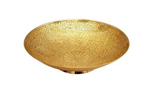 Luxury Gold Engraved Decorative Bowl Handmade Metal Centerpiece Serving Bowl for Home Decor Dining Table Wedding Display - Product Image 2
