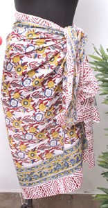 Cotton Green Floral Sarong Women Beach Wrap Lightweight Summer Pareo Boho Cover Up Scarf. - Product Image 4