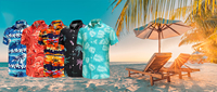 Chemise Hawaïenne Personnalisée pour Hommes, Tenue Décontractée d'Été, Imprimé Floral Palmiers, Tissu Sergé Tricoté Respirant, Écologique et Séchage Rapide