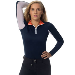 Camiseta Básica Casual de Manga Larga con Cuello Redondo, Bordada, Antiarrugas, Transpirable, Elástica, de Spandex/Poliéster para Mujer Talla Grande - Product Image 4