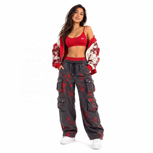 Pantalon de jogging streetwear personnalisé 100 % nylon de haute qualité, coupe ample et large, jambe droite, poids lourd, pour homme - Product Image 1