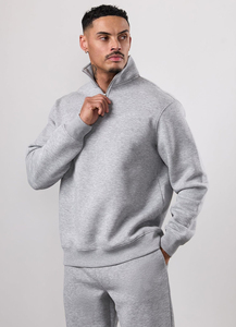 Sudadera con Cierre de Cremallera 1/4 Personalizada con Logotipo, Estilo Urbano, Tallas Grandes para Hombre, Sudadera Deportiva con Cierre de Cremallera 1/4 - Product Image 3