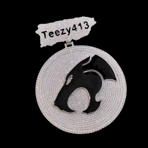 Collar con Colgante Hip Hop Personalizado con Nombre, Plata 925, Lujo, Certificado IGI, Moissanita, Letra Inicial, para Mujer - Product Image 6
