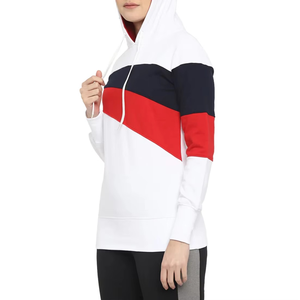 เสื้อฮู้ดไหมพรมผู้หญิงแบบใหม่สำหรับฤดูหนาว คุณภาพสูง รับผลิตแบบ OEM สวมใส่สบาย พิมพ์โลโก้ตามสั่ง สีตัดกันด้านหน้า - Product Image 6