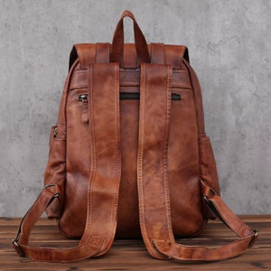 Mochila de cuero genuino de alta calidad para uso unisex, logotipo impreso personalizado de primera calidad, nueva mochila de diseño de moda. - Product Image 3