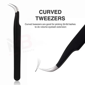 Nouvelles pinces à cils en acier inoxydable pour extensions de cils, usage professionnel, écologiques, logo personnalisé - Product Image 5