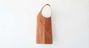 Leopard Print Embroidery <b>Knitted</b> Spandex <b>Women</b> <b>Tank</b> <b>Top</b> Racerback Sleeveless Fit Summer Casual Wear - Product Image 3