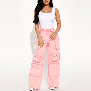 Custom Embroidery Logo Women Streetwear Joggers <b>Cargo</b> Pant Light Weight Cotton Fabric <b>Cargo</b> Pants for Women's OEM Service - Product Image 3