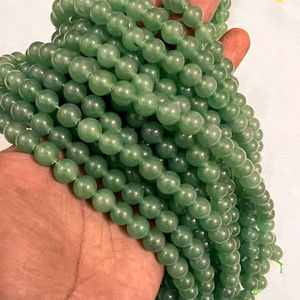 Perlas Verdes de 8mm, Piedras Preciosas Naturales Pulimentadas a Mano para la Fabricación de Joyas, Pulseras, Collares, Amor, Feng Shui, Piedra Curativa - Product Image 1