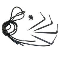 Kit d'arrosage automatique pour jardin avec tuyau de 4/7 mm, goutteurs courbés en forme de flèche, 4 voies, 4 L/H, goutteurs à compensation de pression