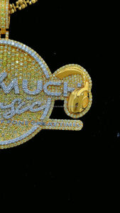 Joyería de Hip Hop personalizada de alta gama, Plata de Ley 925 chapada en oro, colgante redondo con nombre y logotipo de letra de moissanita de Color helado - Product Image 4