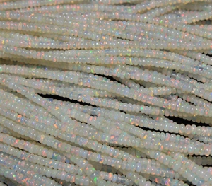 Genuine Natural Ethiopian Fire Opal Smooth Rondelle Beads 3mm-8mm Multi Color HASNAIN GEMS for Jewelry Making - Product Image 1